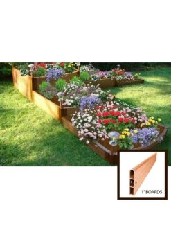 Classic Sienna Raised Garden Bed Split Waterfall Tri-level With 1" Boards