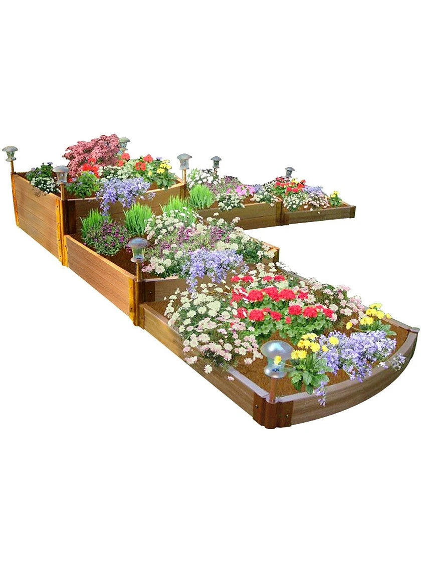 Classic Sienna Raised Garden Bed Split Waterfall Tri-level With 1" Boards 2 Classic Sienna Raised Garden Bed Split Waterfall Tri-level With 1" Boards - Image 2