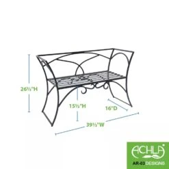 Achla Designs Wrought Iron Arbor Bench With Back 5 Achla Designs Wrought Iron Arbor Bench With Back -Default Template 3 8598749 03V tif