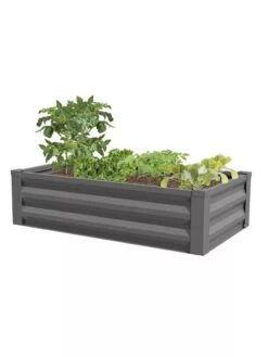 Powder-Coated Metal Raised Garden Bed, 24" X 48" 6 Powder-Coated Metal Raised Garden Bed, 24" X 48" -Default Template 3 8599393 03 powder coated metal raised garden bed 24x50 gray
