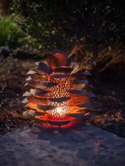 Front Page 10 Desert Steel Pine Cone Luminary