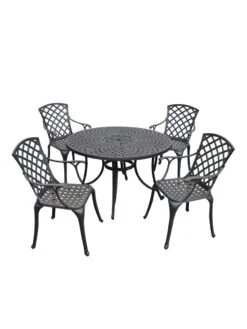 Crosley Sedona Five-Piece Outdoor Dining Set With High Back Armchairs 5 Crosley Sedona Five-Piece Outdoor Dining Set With High Back Armchairs -Default Template 3 8599666 01v crosley sedona five piece outdoor dining set with high back arm chairs 48 inch black