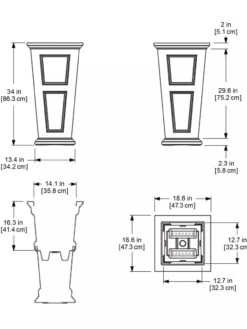Fairfield Self-Watering Tall Patio Planters, 34” -Default Template 3 8600109 11V tif