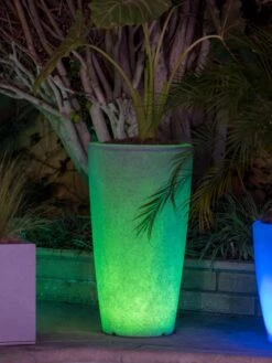 Solar Illuminated Planter Tall Granite, 32" -Default Template 3 8600183 0683 tif