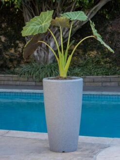 Solar Illuminated Planter Tall Granite, 32" -Default Template 3 8600183 19645 tif