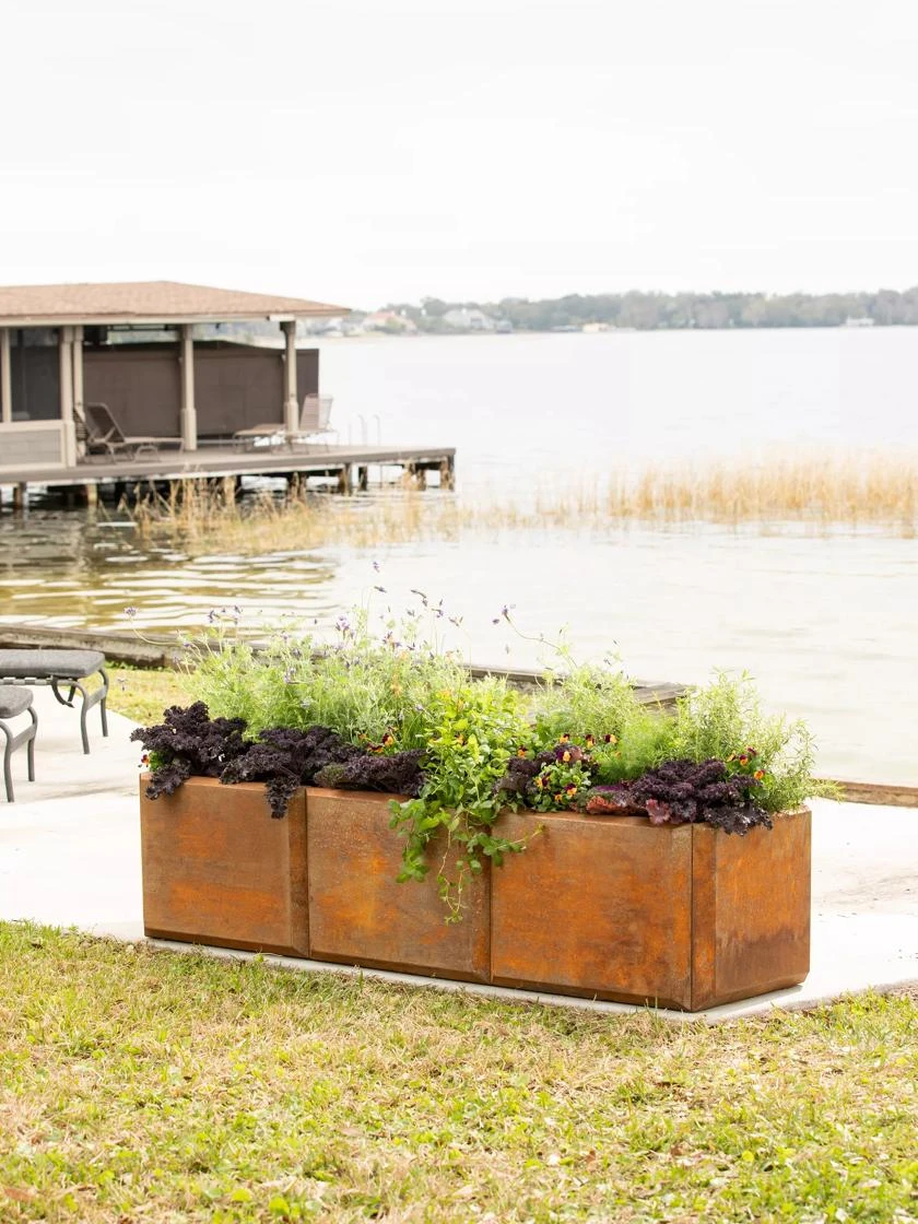 Corten Steel Modular Raised Bed, 2'x6' 1 Corten Steel Modular Raised Bed, 2'x6'