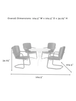 Crosley Ridgeland 5-piece Outdoor Dining Set -Default Template 3 8611579 06v