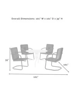 Crosley Bates 5-piece Outdoor Dining Set 21 Crosley Bates 5-piece Outdoor Dining Set -Default Template 3 8611581 07v