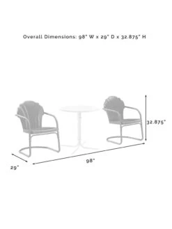 Crosley Tulip 3-piece Outdoor Bistro Set -Default Template 3 8611591 09v