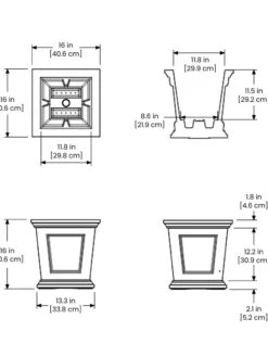 Fairfield Self-Watering Square Planter, 16” X 16” -Default Template 3 8611695 19V tif