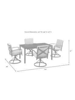 Crosley Kaplan 5Pc Outdoor Dining Set With Swivel Chairs -Default Template 3 8611955 09v