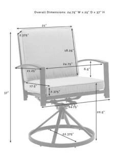 Crosley Kaplan 5Pc Outdoor Dining Set With Swivel Chairs -Default Template 3 8611955 11v