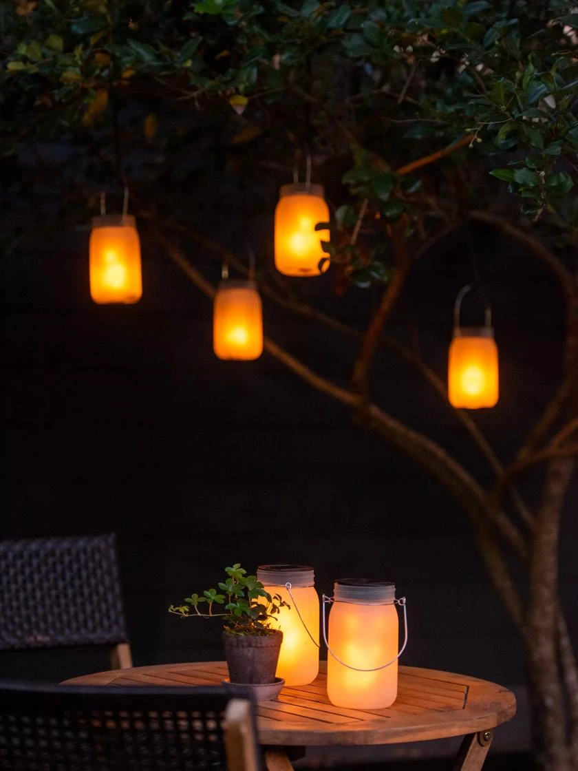 Solar Glass Jar Lantern, Set Of 2 1 Solar Glass Jar Lantern, Set Of 2