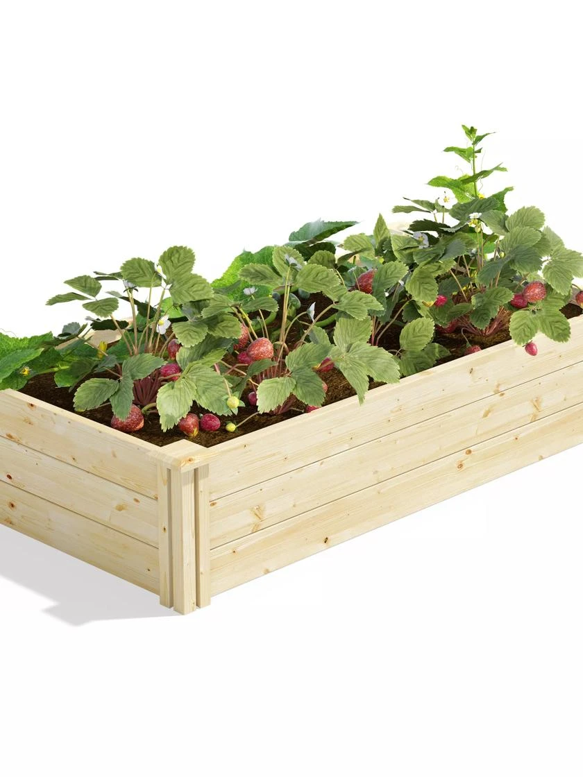 Pine Raised Garden Bed, 2'x4'x10.5" High 1 Pine Raised Garden Bed, 2'x4'x10.5" High
