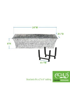 Achla Designs Handrail Flowerbox Bracket Kit For Rail 11 Achla Designs Handrail Flowerbox Bracket Kit For Rail -Default Template 3 8612884 02v