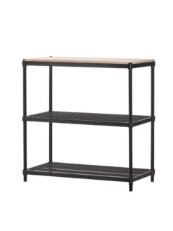 Front Page -Default Template 3 8613017 03v meshworks 3 tier plant shelf with wood top black