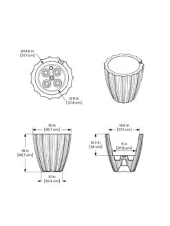 Sedona Round Planter, 18" Diameter 8 Sedona Round Planter, 18" Diameter -Default Template 3 8613526 07V 3 4